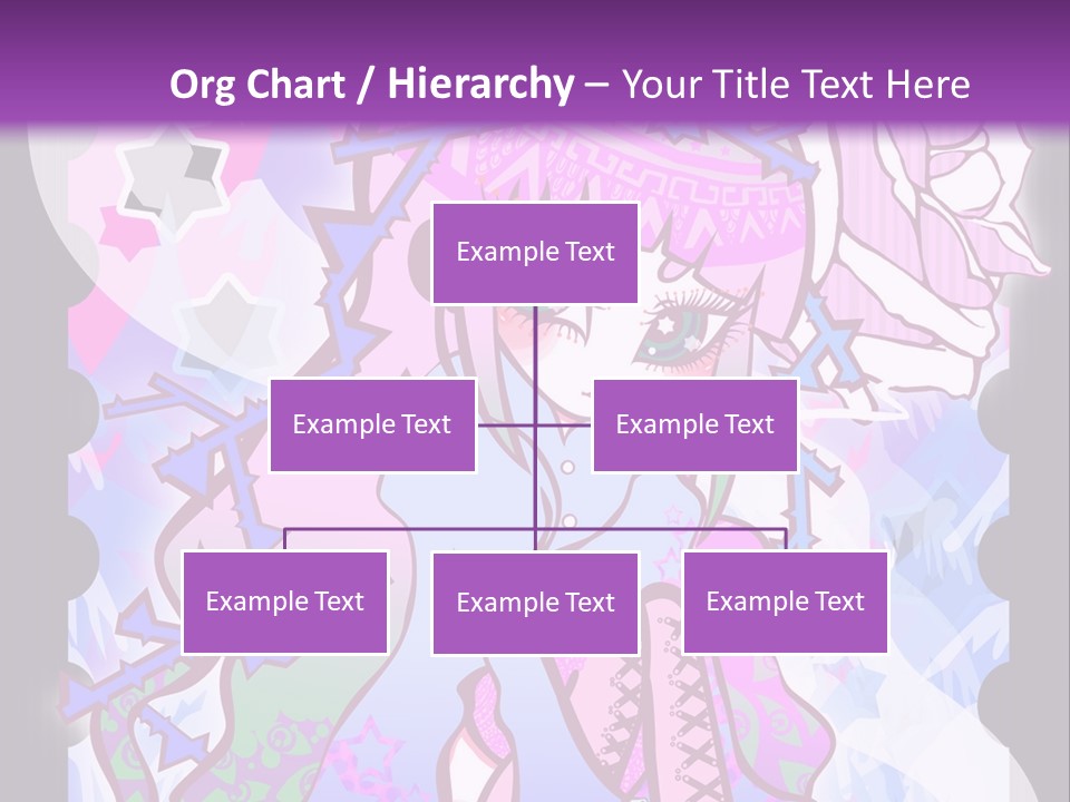 A Girl With Pink Hair Is Standing In Front Of A Purple Background PowerPoint Template