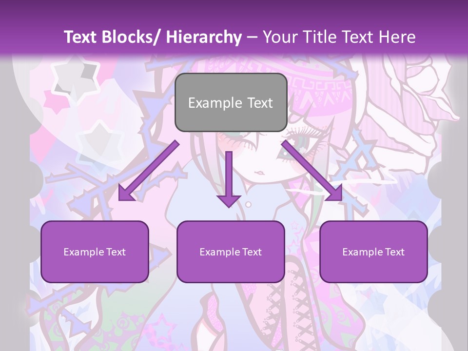 A Girl With Pink Hair Is Standing In Front Of A Purple Background PowerPoint Template