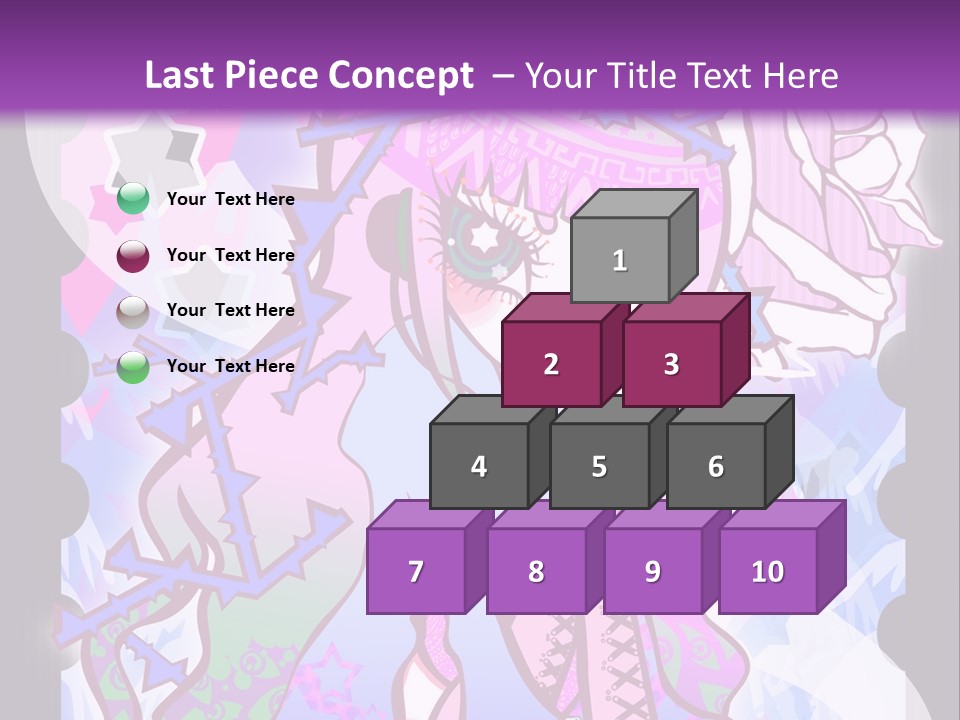 A Girl With Pink Hair Is Standing In Front Of A Purple Background PowerPoint Template