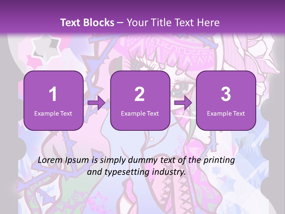 A Girl With Pink Hair Is Standing In Front Of A Purple Background PowerPoint Template