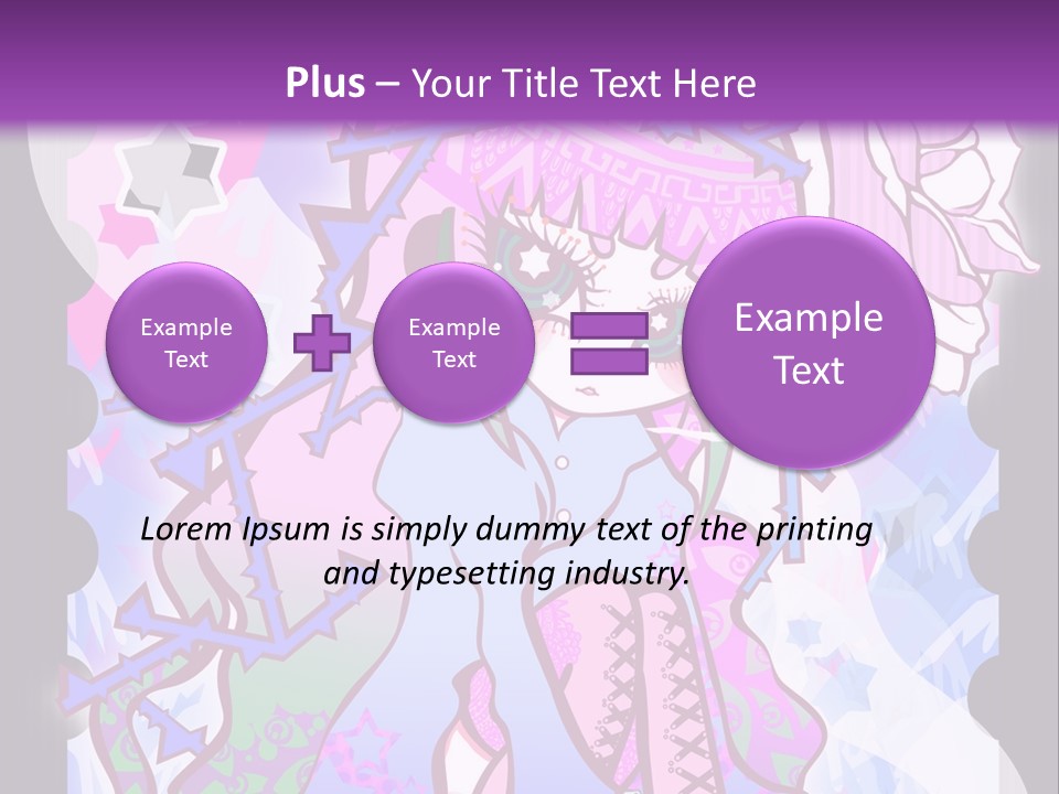 A Girl With Pink Hair Is Standing In Front Of A Purple Background PowerPoint Template