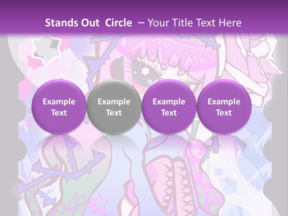 A Girl With Pink Hair Is Standing In Front Of A Purple Background PowerPoint Template