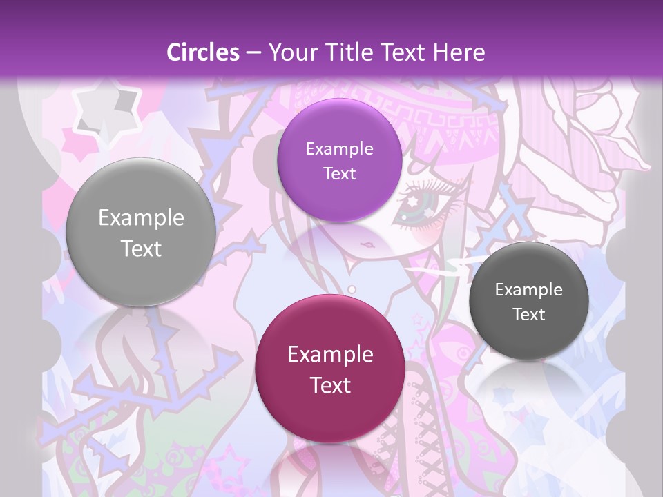 A Girl With Pink Hair Is Standing In Front Of A Purple Background PowerPoint Template