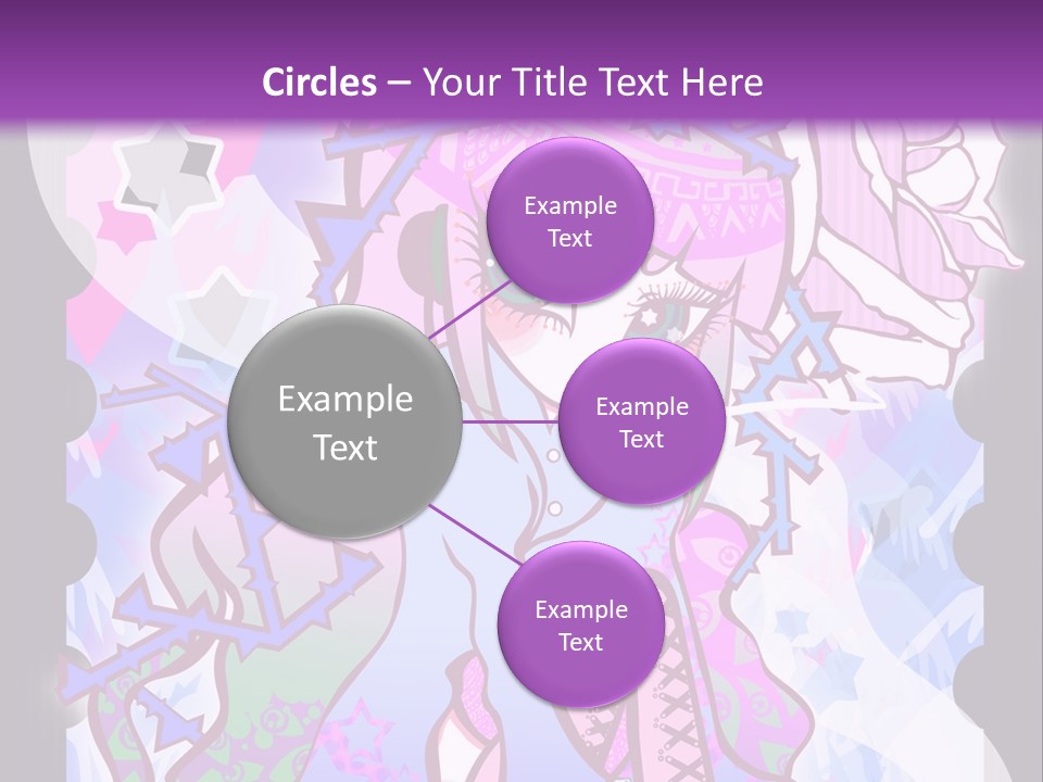 A Girl With Pink Hair Is Standing In Front Of A Purple Background PowerPoint Template