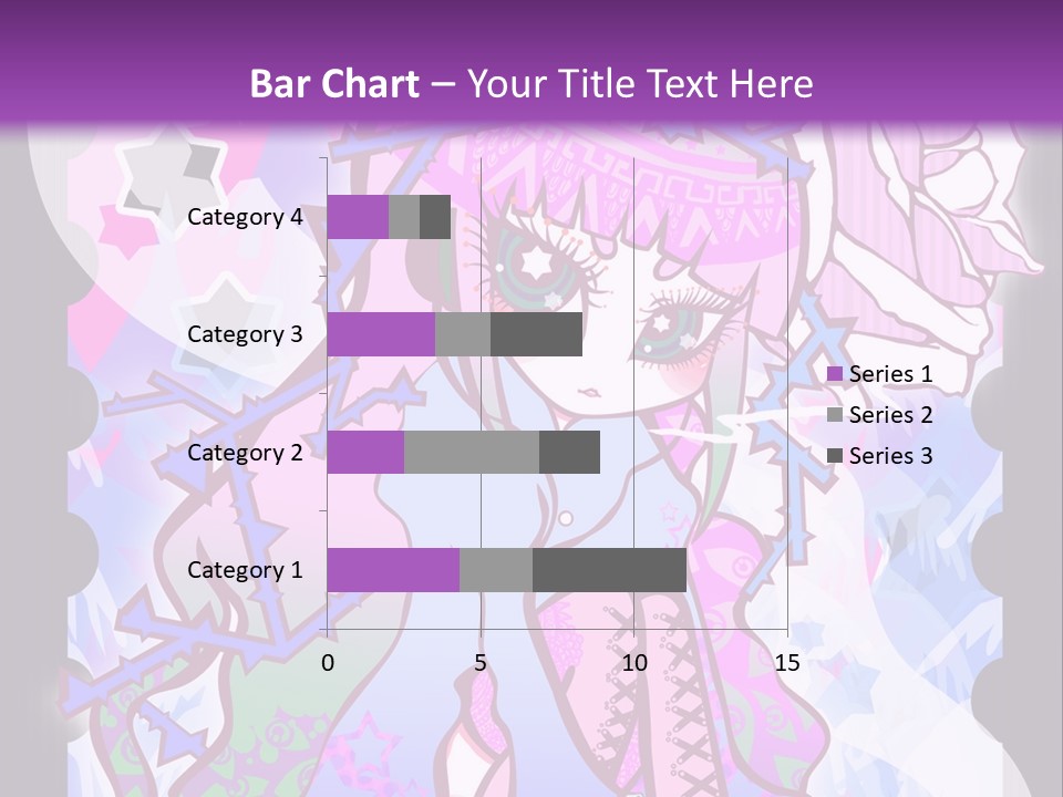 A Girl With Pink Hair Is Standing In Front Of A Purple Background PowerPoint Template