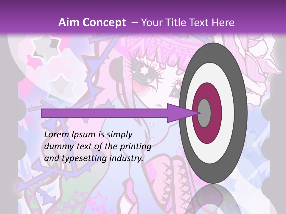 A Girl With Pink Hair Is Standing In Front Of A Purple Background PowerPoint Template