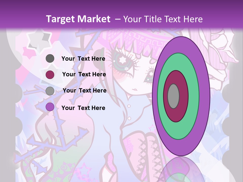 A Girl With Pink Hair Is Standing In Front Of A Purple Background PowerPoint Template