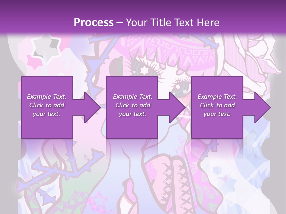 A Girl With Pink Hair Is Standing In Front Of A Purple Background PowerPoint Template