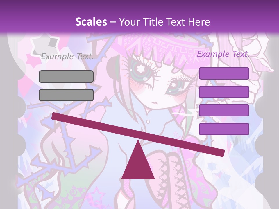 A Girl With Pink Hair Is Standing In Front Of A Purple Background PowerPoint Template