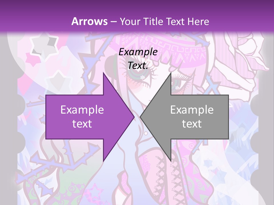 A Girl With Pink Hair Is Standing In Front Of A Purple Background PowerPoint Template