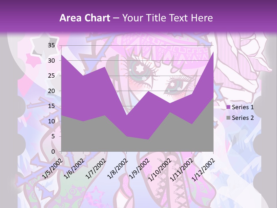 A Girl With Pink Hair Is Standing In Front Of A Purple Background PowerPoint Template