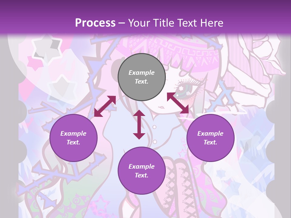 A Girl With Pink Hair Is Standing In Front Of A Purple Background PowerPoint Template