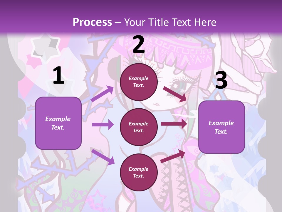 A Girl With Pink Hair Is Standing In Front Of A Purple Background PowerPoint Template