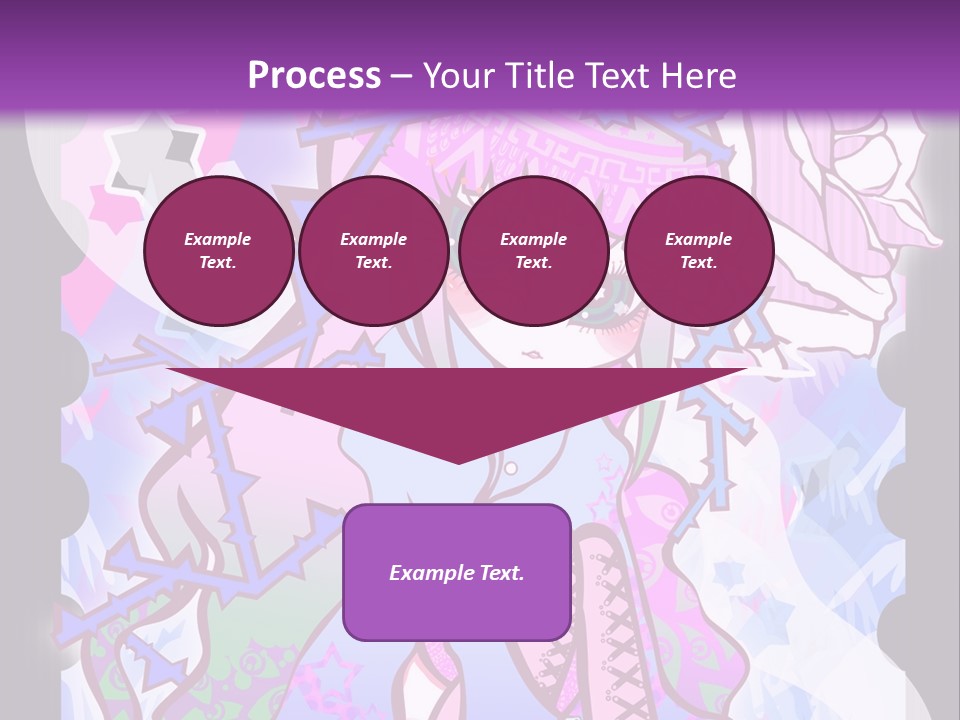 A Girl With Pink Hair Is Standing In Front Of A Purple Background PowerPoint Template