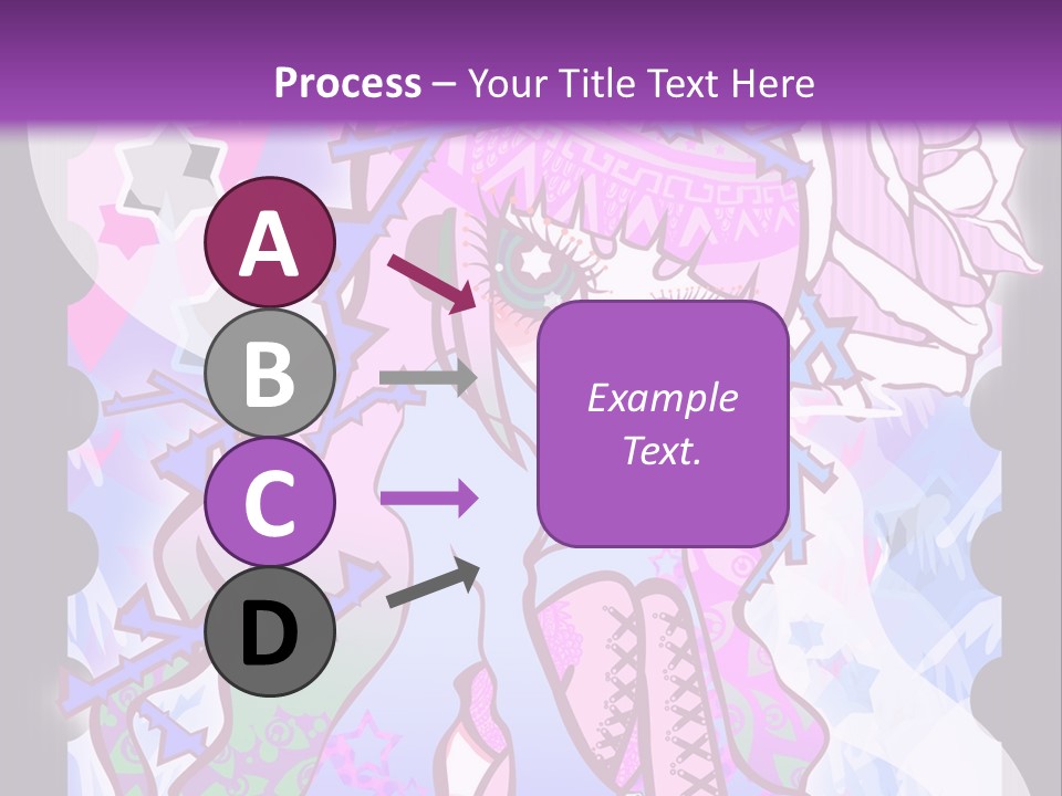 A Girl With Pink Hair Is Standing In Front Of A Purple Background PowerPoint Template