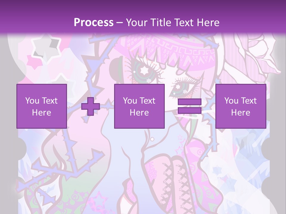 A Girl With Pink Hair Is Standing In Front Of A Purple Background PowerPoint Template