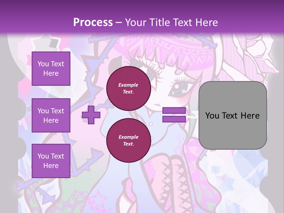 A Girl With Pink Hair Is Standing In Front Of A Purple Background PowerPoint Template