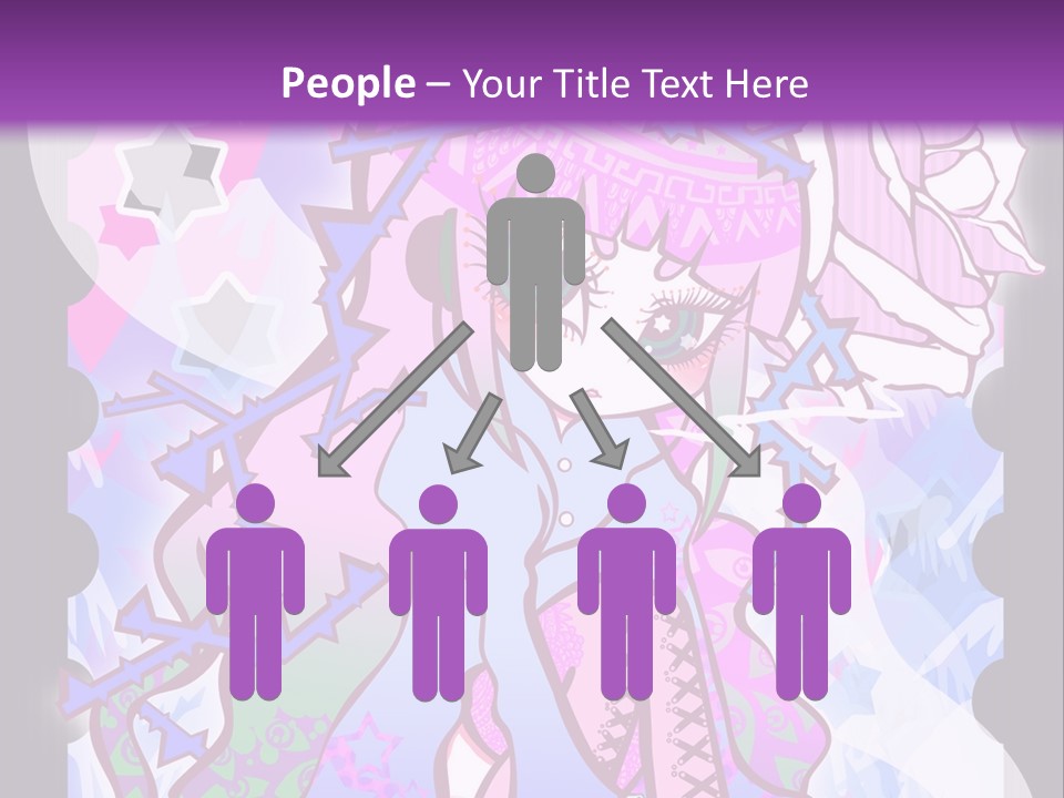 A Girl With Pink Hair Is Standing In Front Of A Purple Background PowerPoint Template