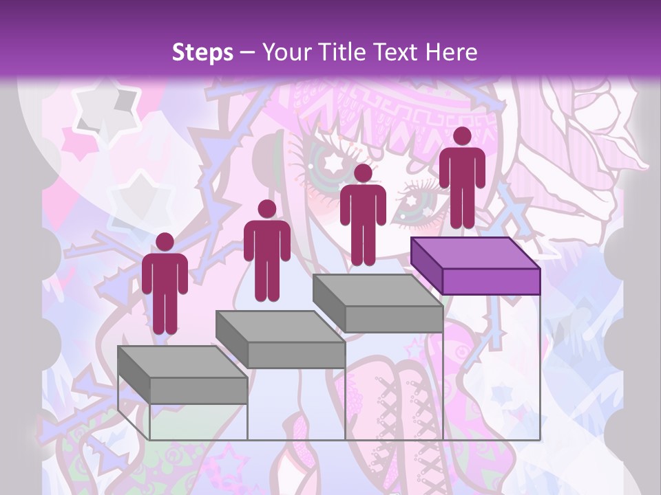 A Girl With Pink Hair Is Standing In Front Of A Purple Background PowerPoint Template