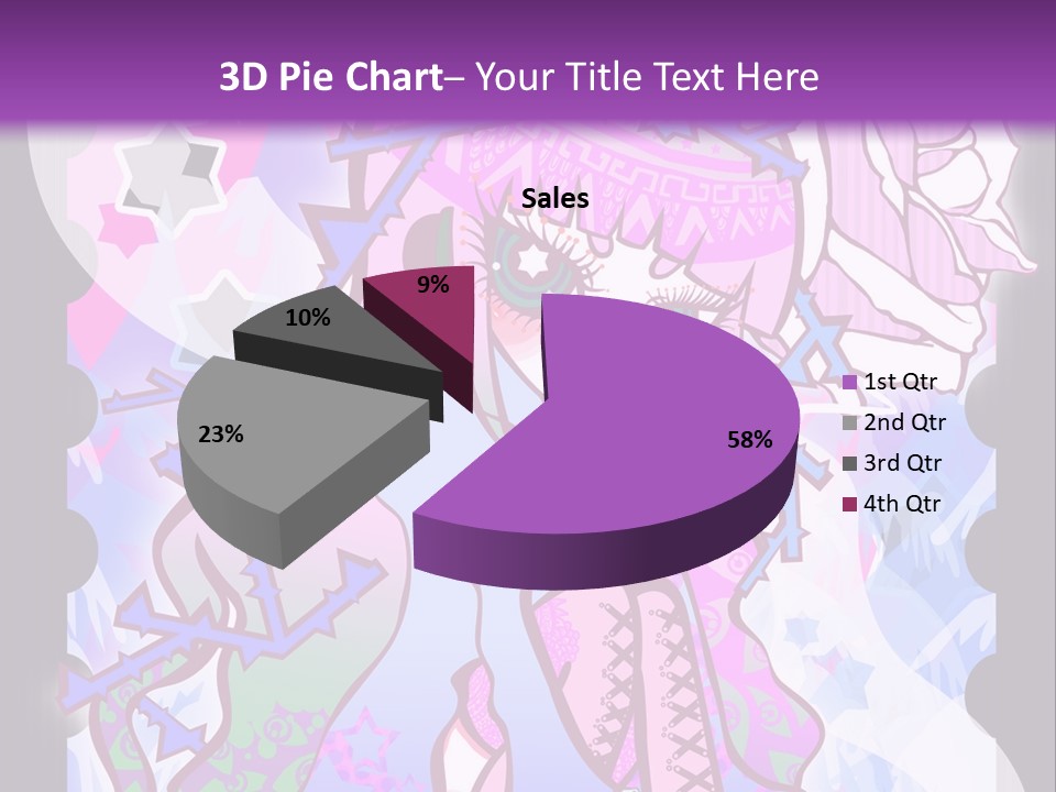 A Girl With Pink Hair Is Standing In Front Of A Purple Background PowerPoint Template