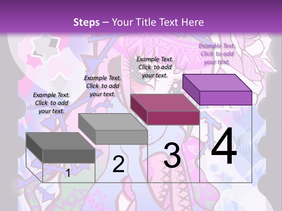 A Girl With Pink Hair Is Standing In Front Of A Purple Background PowerPoint Template