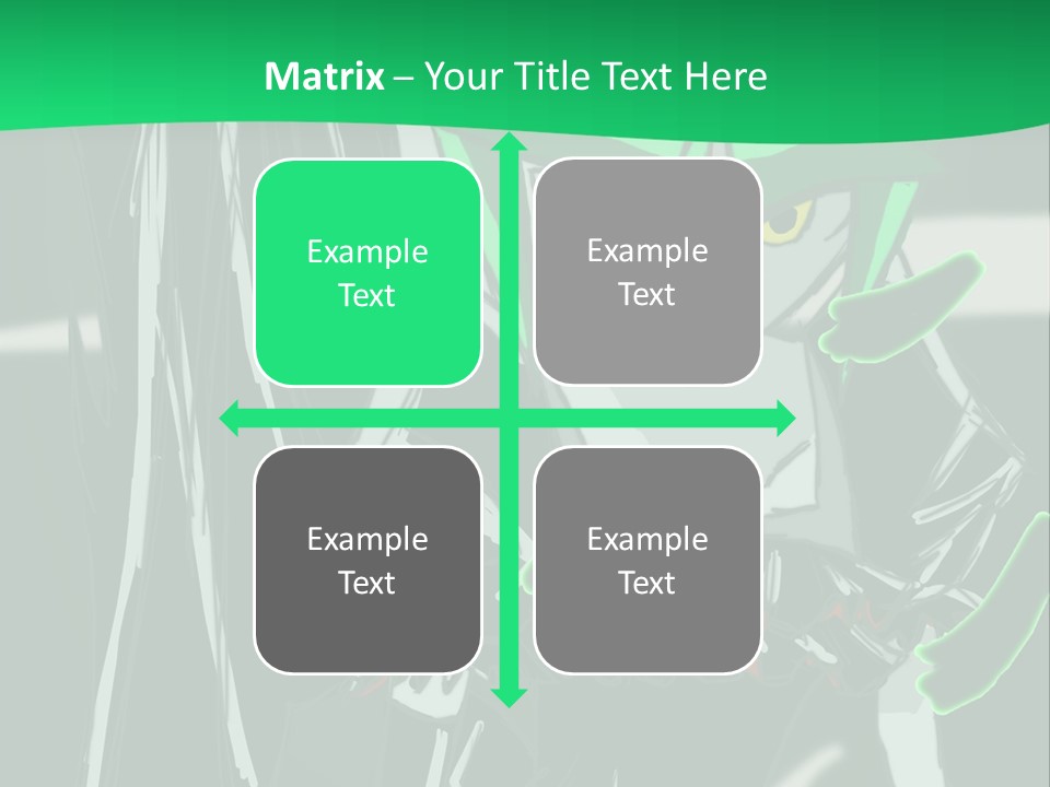 A Green And Black Anime Character Powerpoint Presentation PowerPoint Template