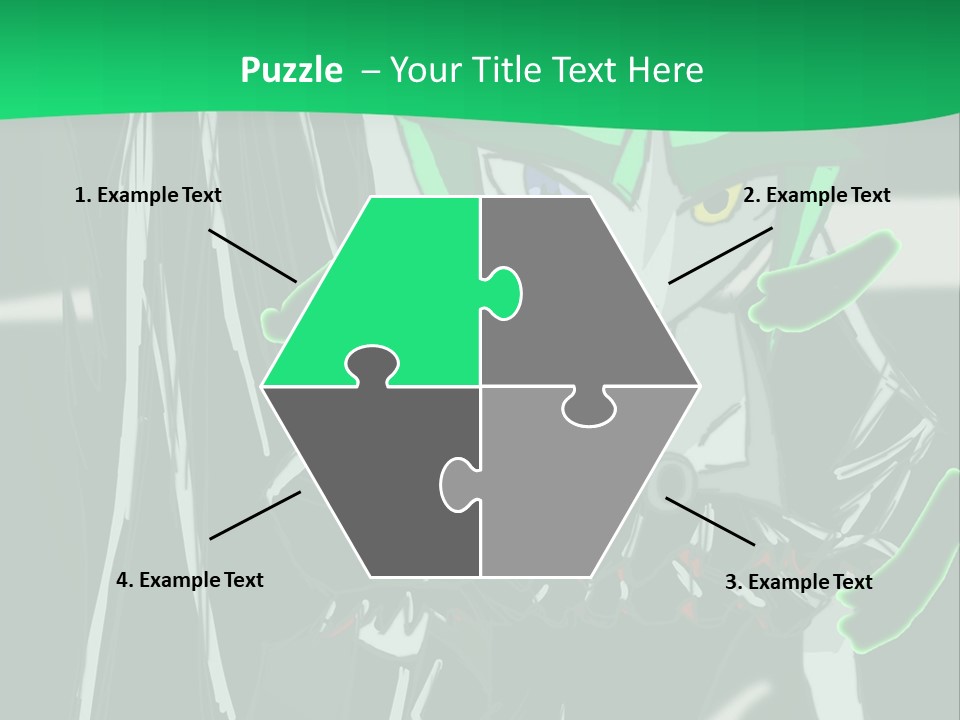 A Green And Black Anime Character Powerpoint Presentation PowerPoint Template