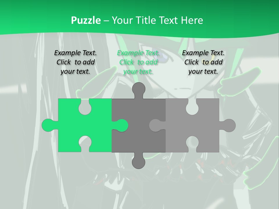 A Green And Black Anime Character Powerpoint Presentation PowerPoint Template