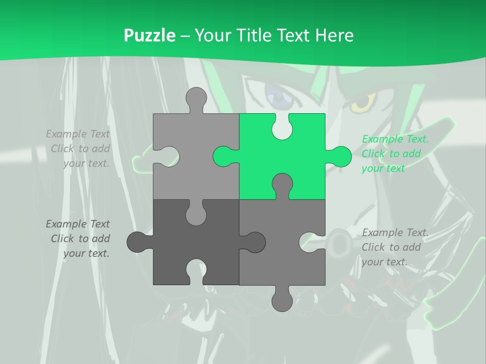 A Green And Black Anime Character Powerpoint Presentation PowerPoint Template