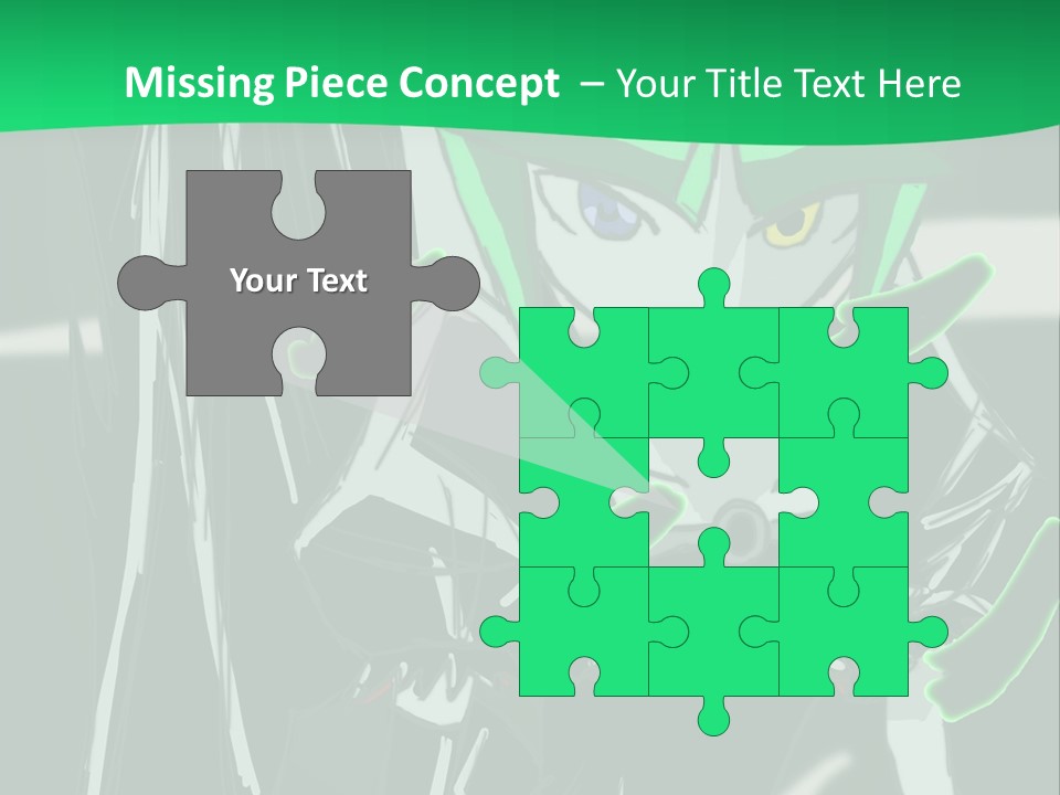 A Green And Black Anime Character Powerpoint Presentation PowerPoint Template