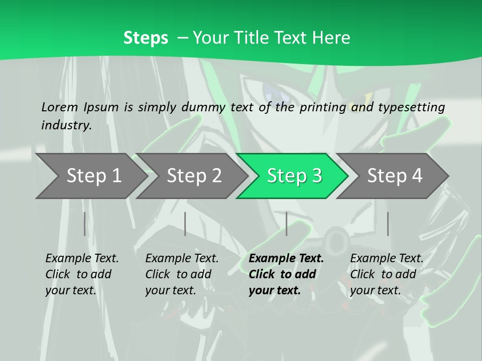 A Green And Black Anime Character Powerpoint Presentation PowerPoint Template