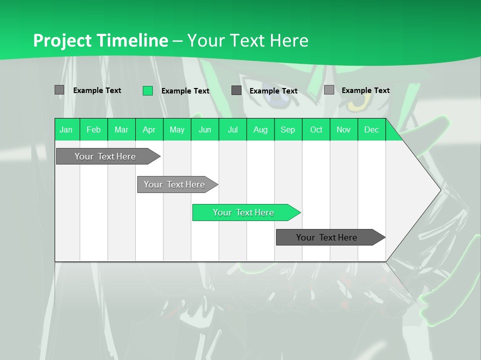 A Green And Black Anime Character Powerpoint Presentation PowerPoint Template