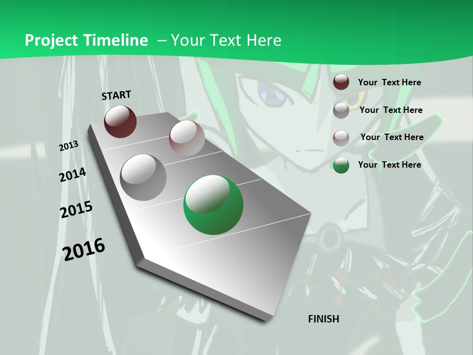 A Green And Black Anime Character Powerpoint Presentation PowerPoint Template