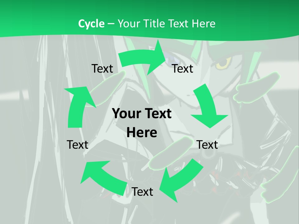 A Green And Black Anime Character Powerpoint Presentation PowerPoint Template