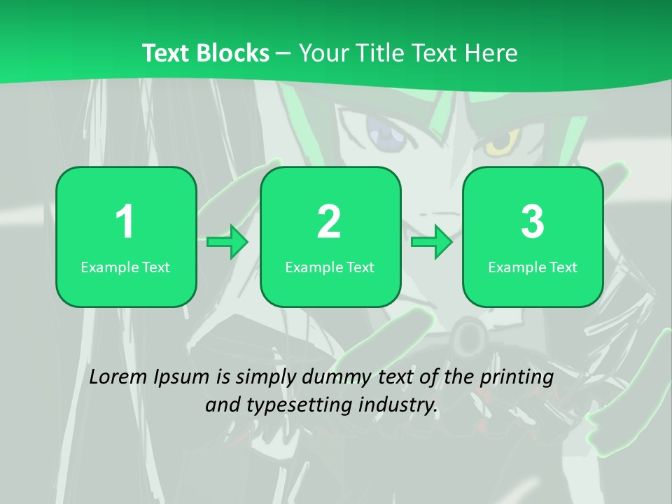 A Green And Black Anime Character Powerpoint Presentation PowerPoint Template