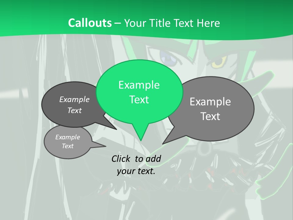 A Green And Black Anime Character Powerpoint Presentation PowerPoint Template