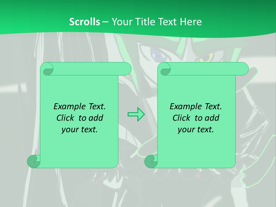 A Green And Black Anime Character Powerpoint Presentation PowerPoint Template