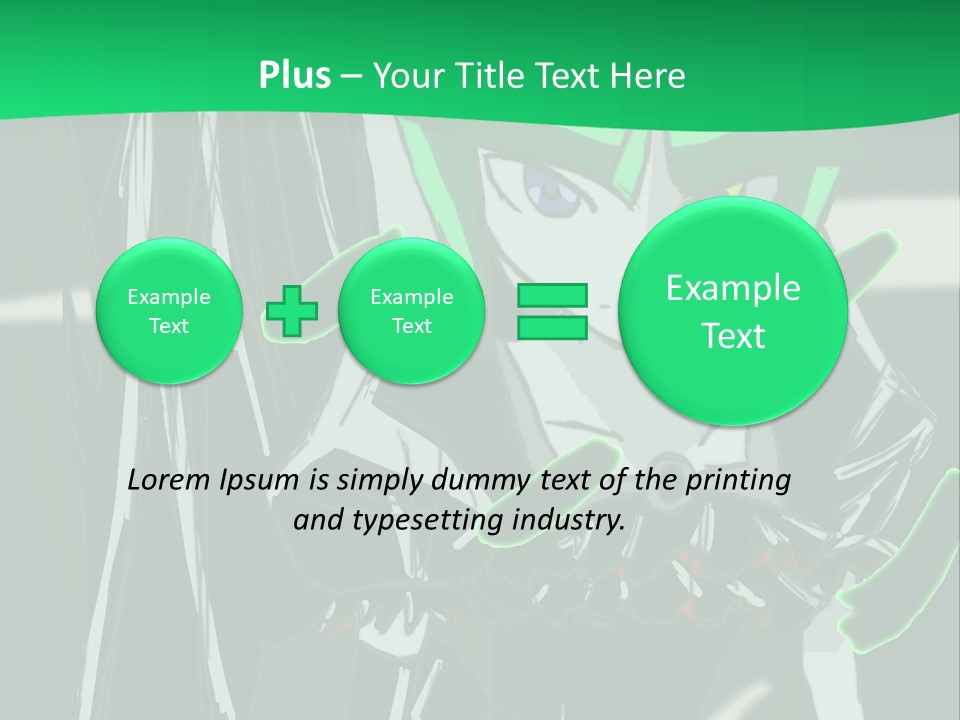 A Green And Black Anime Character Powerpoint Presentation PowerPoint Template
