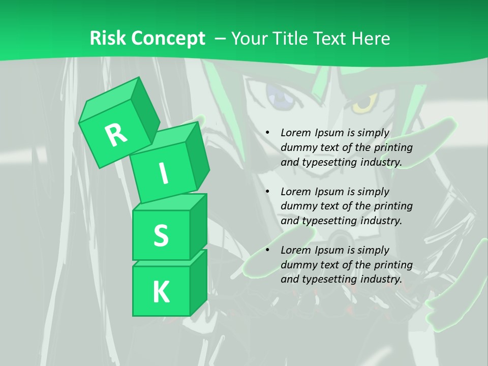 A Green And Black Anime Character Powerpoint Presentation PowerPoint Template