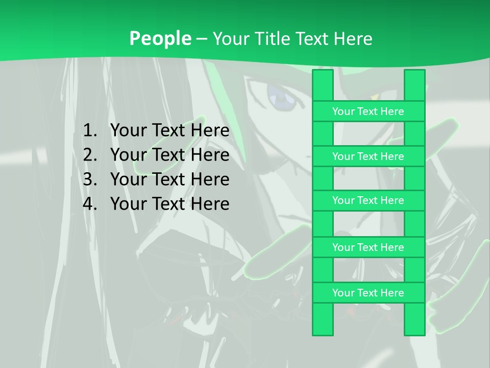 A Green And Black Anime Character Powerpoint Presentation PowerPoint Template