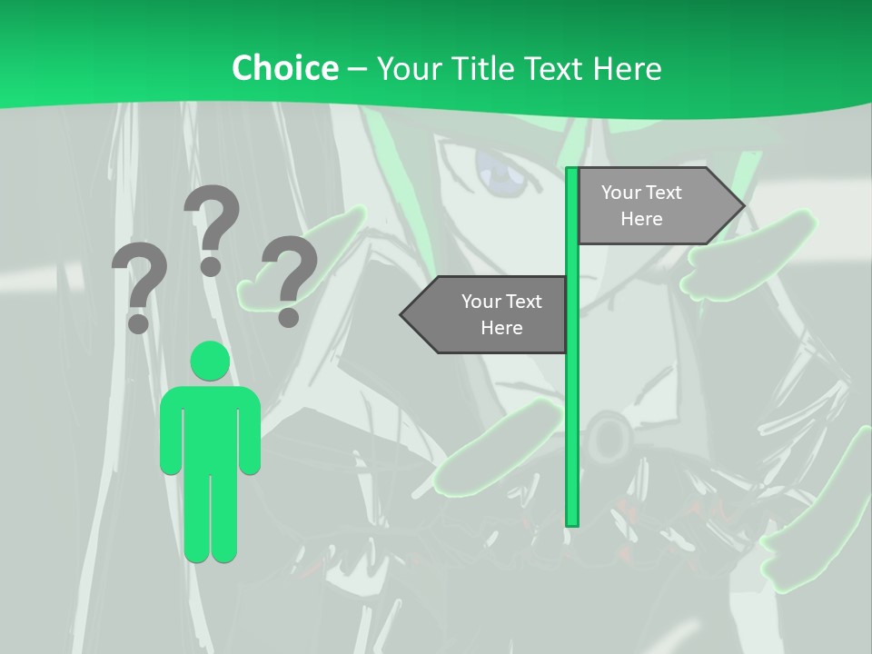 A Green And Black Anime Character Powerpoint Presentation PowerPoint Template