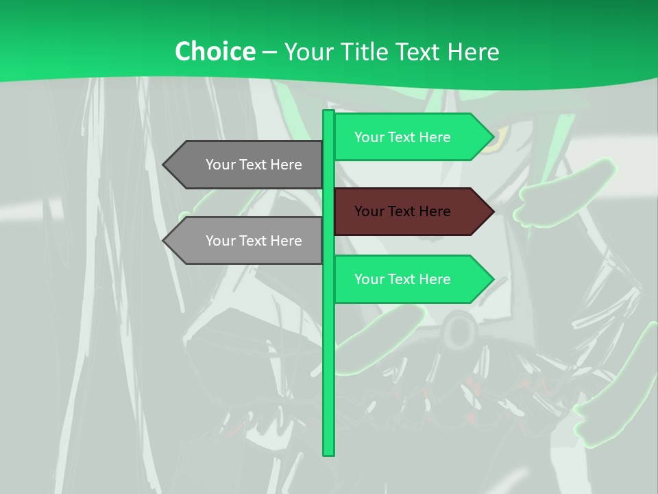 A Green And Black Anime Character Powerpoint Presentation PowerPoint Template