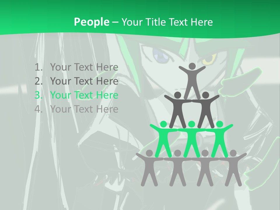 A Green And Black Anime Character Powerpoint Presentation PowerPoint Template