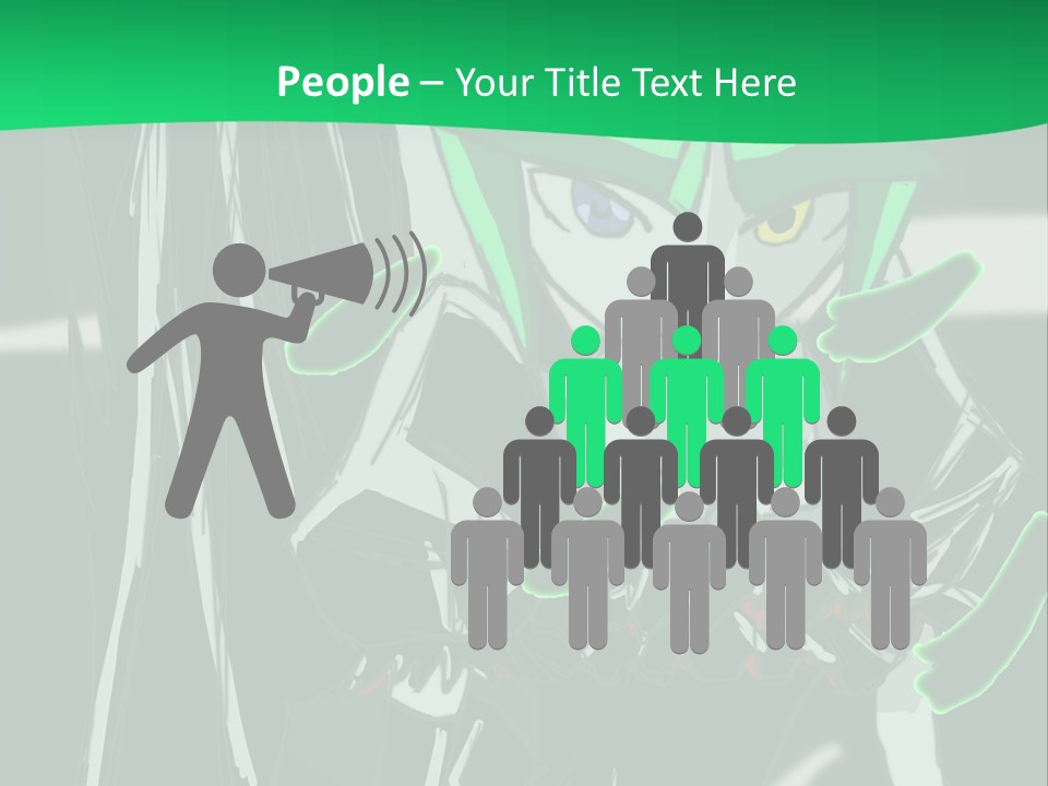 A Green And Black Anime Character Powerpoint Presentation PowerPoint Template