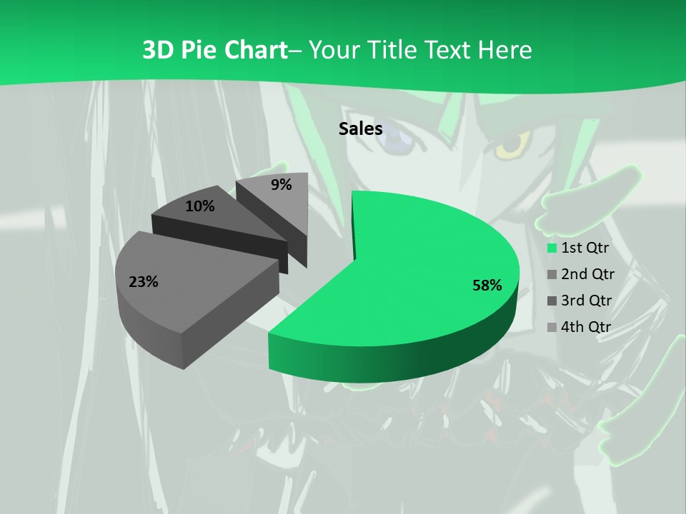 A Green And Black Anime Character Powerpoint Presentation PowerPoint Template