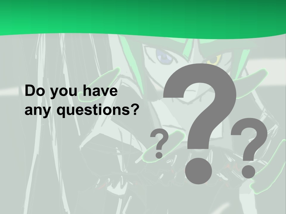 A Green And Black Anime Character Powerpoint Presentation PowerPoint Template