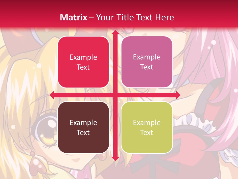 A Couple Of Anime Girls Standing Next To Each Other PowerPoint Template