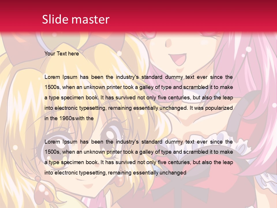 A Couple Of Anime Girls Standing Next To Each Other PowerPoint Template