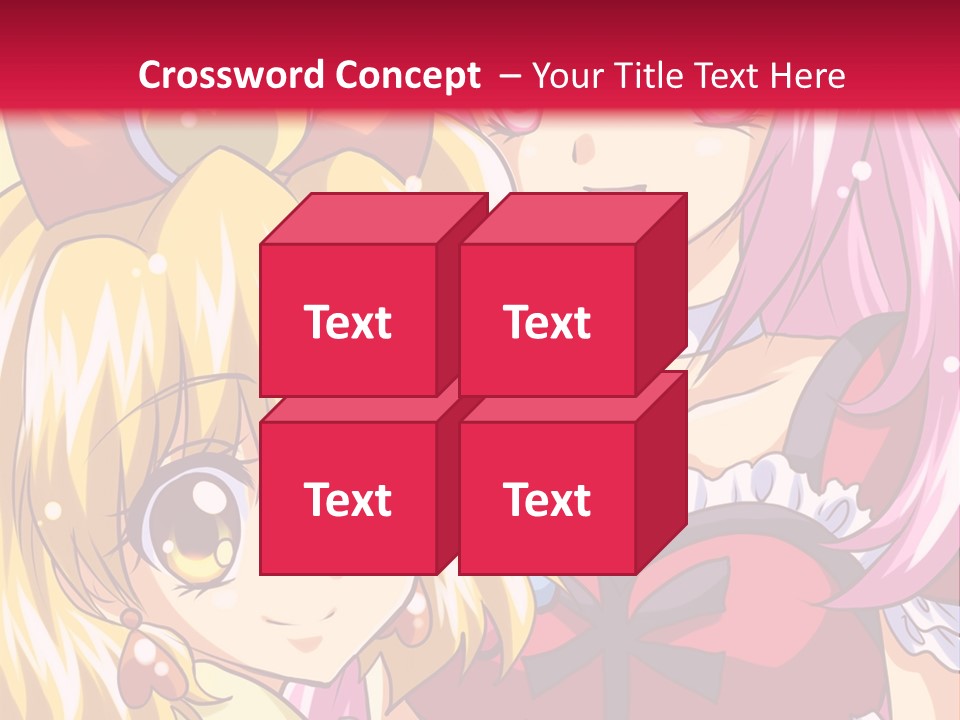 A Couple Of Anime Girls Standing Next To Each Other PowerPoint Template