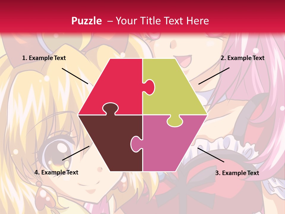 A Couple Of Anime Girls Standing Next To Each Other PowerPoint Template